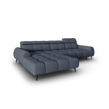Alyse 5-Sitzer Ecksofa Links, elektrisch verstellbar, mit Bezug aus Strukturierter Stoff (Nea 86) in Dunkelblau, 295x188 cm – Bild 5