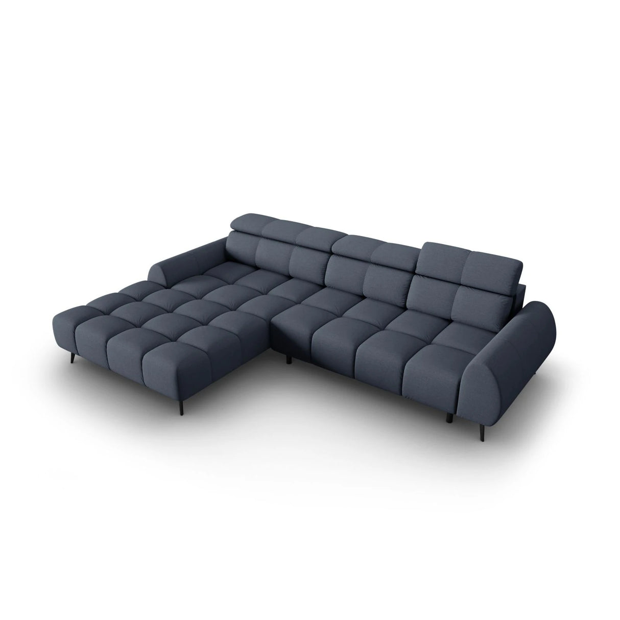 Alyse 5-Sitzer Ecksofa Links, elektrisch verstellbar, mit Bezug aus Strukturierter Stoff (Nea 86) in Dunkelblau, 295x188 cm – Bild 6
