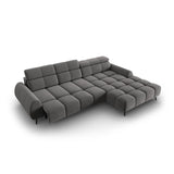 Alyse 5-Sitzer Ecksofa Rechts, elektrisch verstellbar, mit Bezug aus Samt (Bluvel 13) in Hellgrau, 295x188 cm – Bild 7