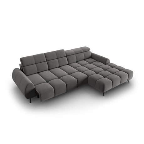 Alyse 5-Sitzer Ecksofa Rechts, elektrisch verstellbar, mit Bezug aus Samt (Bluvel 13) in Hellgrau, 295x188 cm – Bild 7