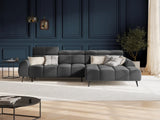 Alyse 5-Sitzer Ecksofa Rechts, elektrisch verstellbar, mit Bezug aus Samt (Bluvel 14) in Grau, 295x188 cm – Bild 2