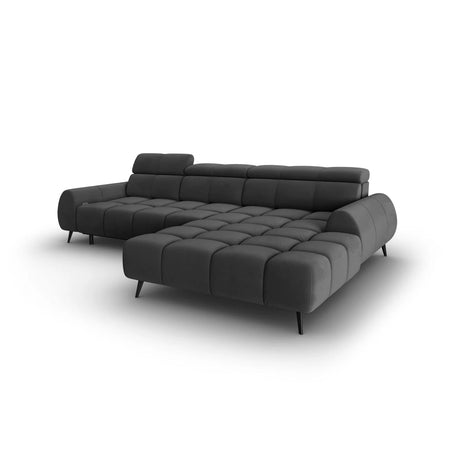 Alyse 5-Sitzer Ecksofa Rechts, elektrisch verstellbar, mit Bezug aus Samt (Bluvel 14) in Grau, 295x188 cm – Bild 5