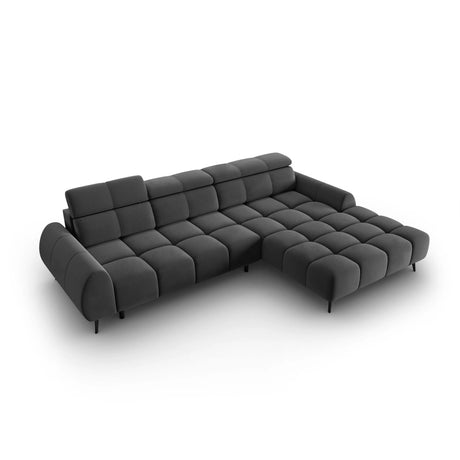 Alyse 5-Sitzer Ecksofa Rechts, elektrisch verstellbar, mit Bezug aus Samt (Bluvel 14) in Grau, 295x188 cm – Bild 6