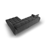 Alyse 5-Sitzer Ecksofa Rechts, elektrisch verstellbar, mit Bezug aus Samt (Bluvel 14) in Grau, 295x188 cm – Bild 8