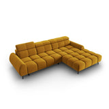 Alyse 5-Sitzer Ecksofa Rechts, elektrisch verstellbar, mit Bezug aus Samt (Bluvel 68) in Gelb, 295x188 cm – Bild 6