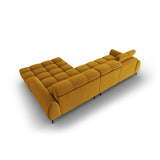 Alyse 5-Sitzer Ecksofa Rechts, elektrisch verstellbar, mit Bezug aus Samt (Bluvel 68) in Gelb, 295x188 cm – Bild 8