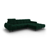 Alyse 5-Sitzer Ecksofa Rechts, elektrisch verstellbar, mit Bezug aus Samt (Bluvel 78) in Flaschengrün, 295x188 cm – Bild 1