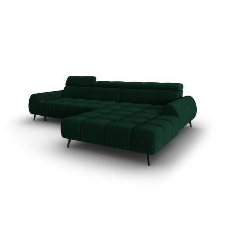 Alyse 5-Sitzer Ecksofa Rechts, elektrisch verstellbar, mit Bezug aus Samt (Bluvel 78) in Flaschengrün, 295x188 cm – Bild 5