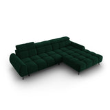 Alyse 5-Sitzer Ecksofa Rechts, elektrisch verstellbar, mit Bezug aus Samt (Bluvel 78) in Flaschengrün, 295x188 cm – Bild 6