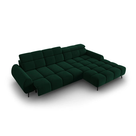 Alyse 5-Sitzer Ecksofa Rechts, elektrisch verstellbar, mit Bezug aus Samt (Bluvel 78) in Flaschengrün, 295x188 cm – Bild 7