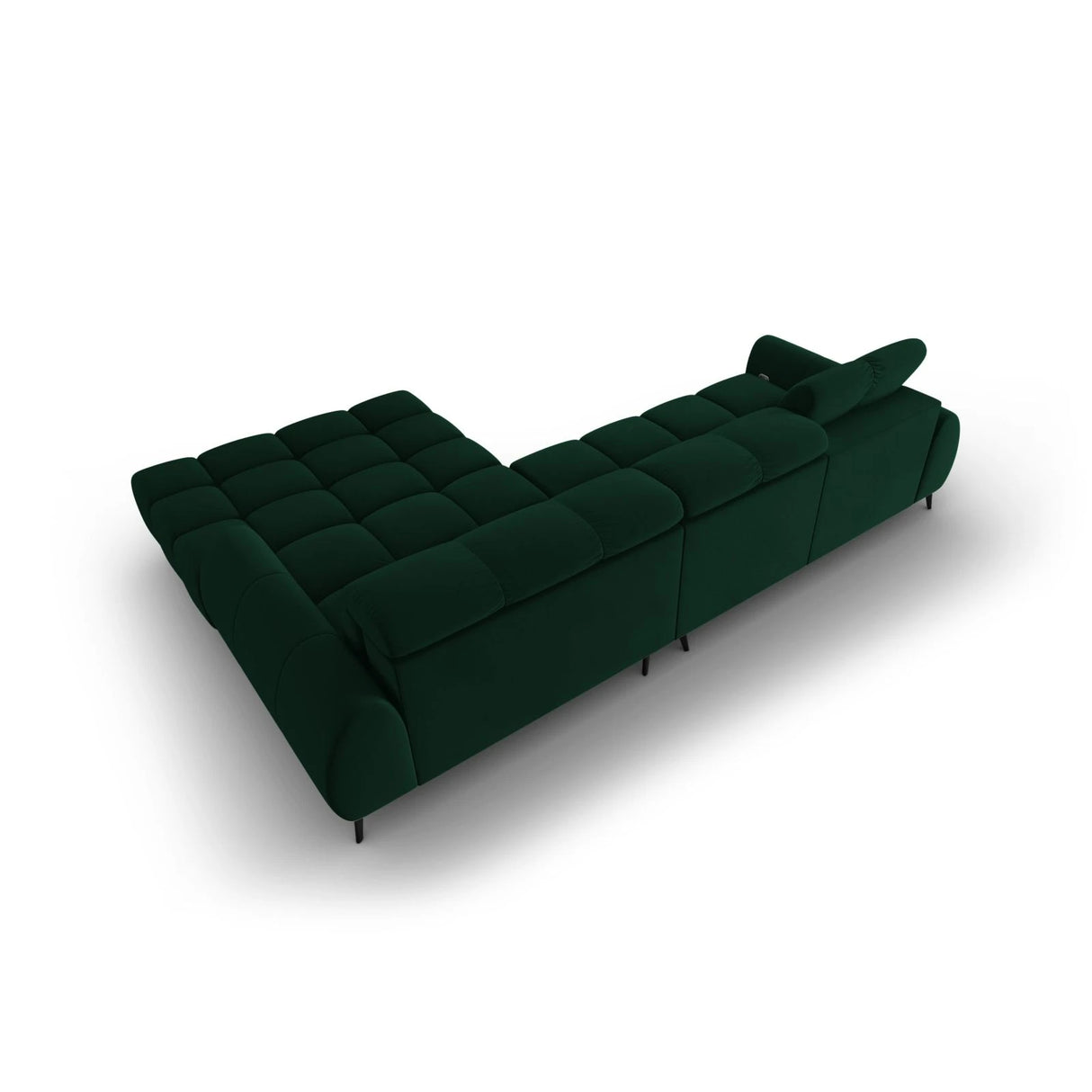 Alyse 5-Sitzer Ecksofa Rechts, elektrisch verstellbar, mit Bezug aus Samt (Bluvel 78) in Flaschengrün, 295x188 cm – Bild 8