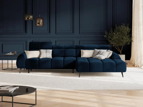 Alyse 5-Sitzer Ecksofa Rechts, elektrisch verstellbar, mit Bezug aus Samt (Bluvel 86) in Königsblau, 295x188 cm – Bild 2