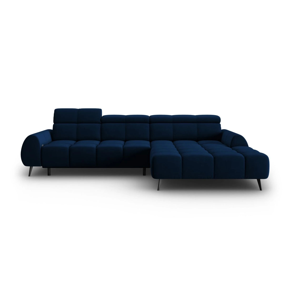Alyse 5-Sitzer Ecksofa Rechts, elektrisch verstellbar, mit Bezug aus Samt (Bluvel 86) in Königsblau, 295x188 cm – Bild 4
