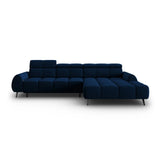 Alyse 5-Sitzer Ecksofa Rechts, elektrisch verstellbar, mit Bezug aus Samt (Bluvel 86) in Königsblau, 295x188 cm – Bild 4