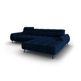 Alyse 5-Sitzer Ecksofa Rechts, elektrisch verstellbar, mit Bezug aus Samt (Bluvel 86) in Königsblau, 295x188 cm – Bild 5