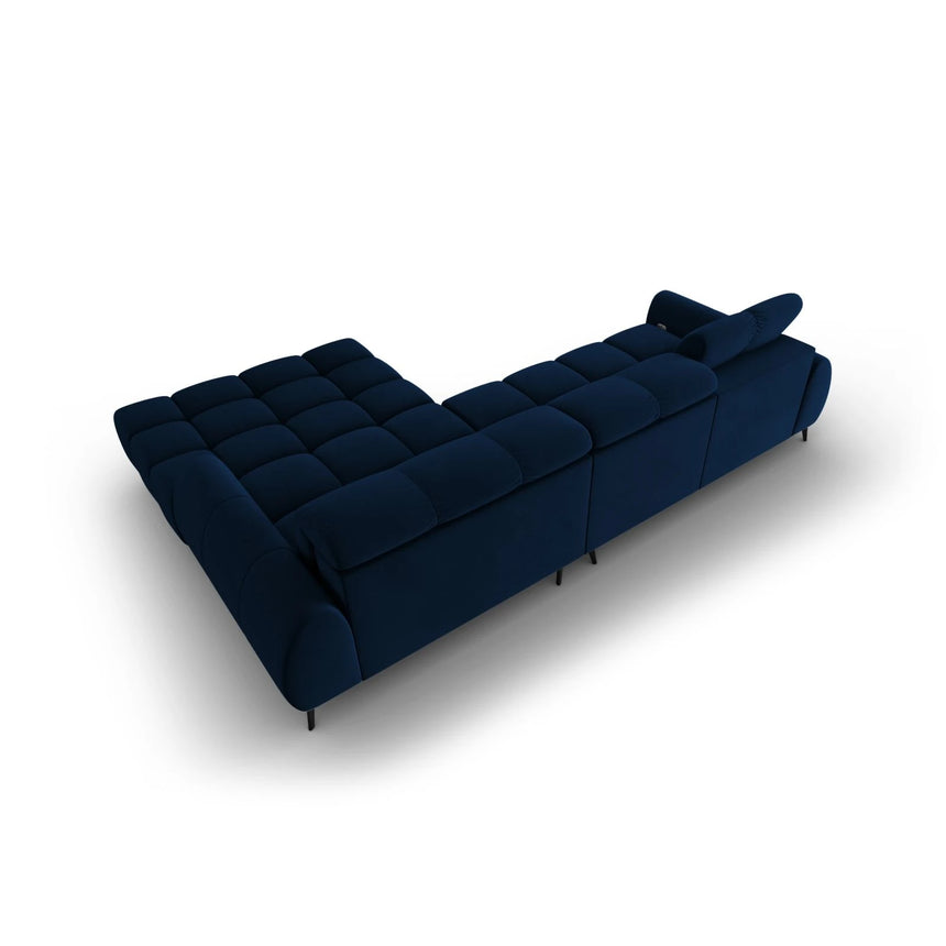 Alyse 5-Sitzer Ecksofa Rechts, elektrisch verstellbar, mit Bezug aus Samt (Bluvel 86) in Königsblau, 295x188 cm – Bild 8