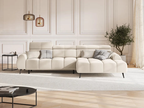 Alyse 5-Sitzer Ecksofa Rechts, elektrisch verstellbar, mit Bezug aus Samt oder Strukturstoff, 295x188 cm – Bild 2