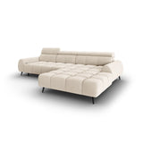 Alyse 5-Sitzer Ecksofa Rechts, elektrisch verstellbar, mit Bezug aus Samt oder Strukturstoff, 295x188 cm – Bild 5