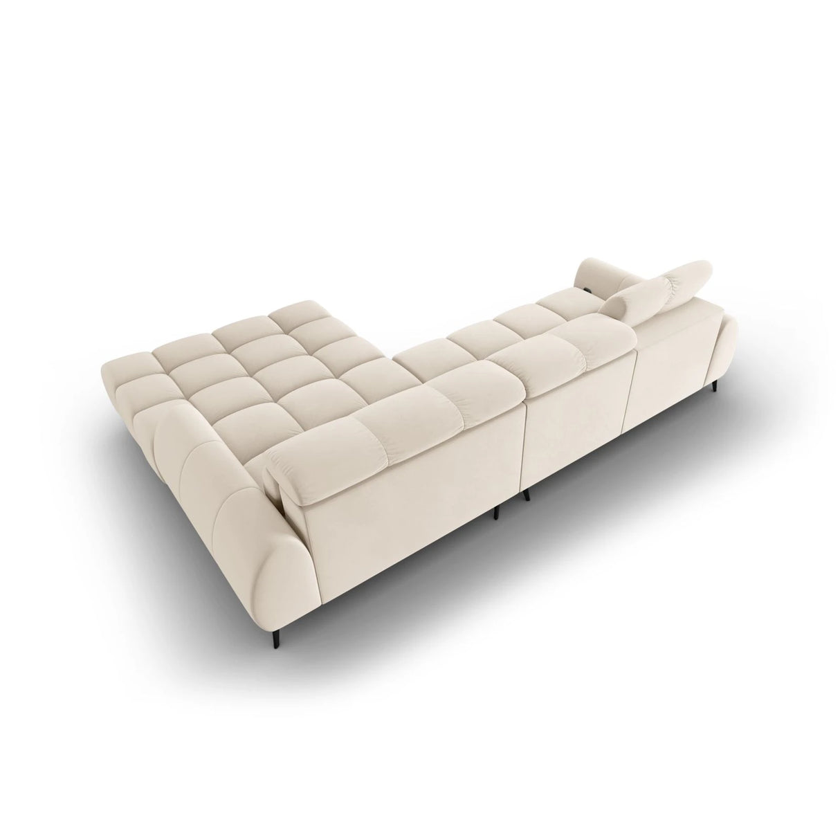 Alyse 5-Sitzer Ecksofa Rechts, elektrisch verstellbar, mit Bezug aus Samt oder Strukturstoff, 295x188 cm – Bild 8