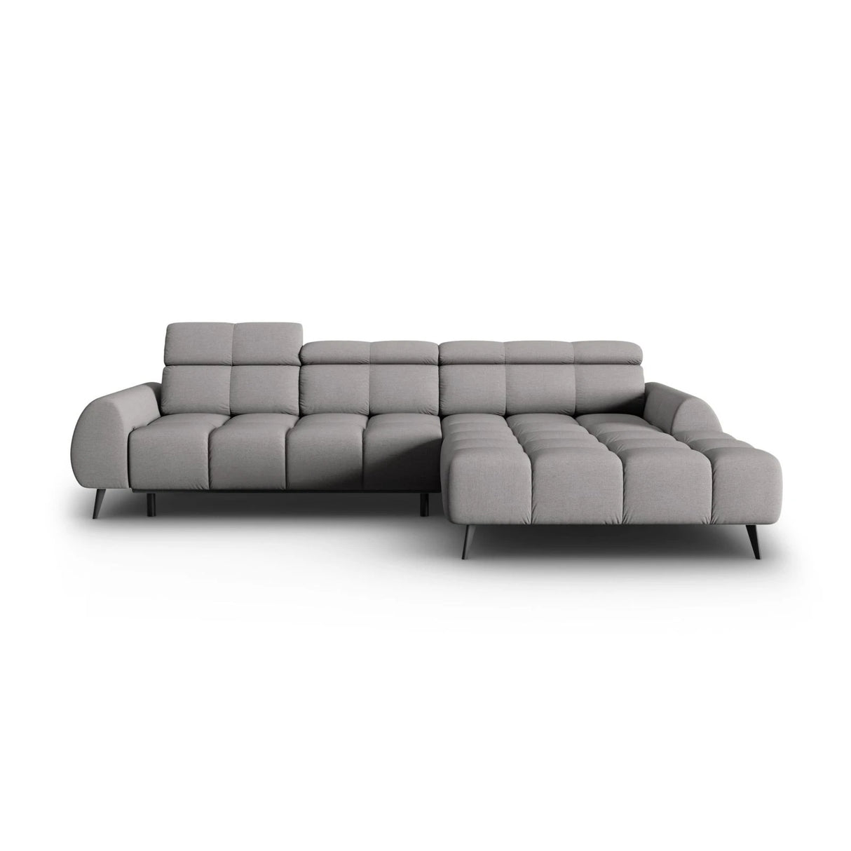 Alyse 5-Sitzer Ecksofa Rechts, elektrisch verstellbar, mit Bezug aus Strukturierter Stoff (Nea 07) in Hellgrau, 295x188 cm – Bild 4
