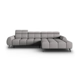 Alyse 5-Sitzer Ecksofa Rechts, elektrisch verstellbar, mit Bezug aus Strukturierter Stoff (Nea 07) in Hellgrau, 295x188 cm – Bild 4