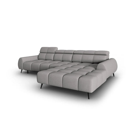 Alyse 5-Sitzer Ecksofa Rechts, elektrisch verstellbar, mit Bezug aus Strukturierter Stoff (Nea 07) in Hellgrau, 295x188 cm – Bild 5