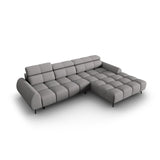 Alyse 5-Sitzer Ecksofa Rechts, elektrisch verstellbar, mit Bezug aus Strukturierter Stoff (Nea 07) in Hellgrau, 295x188 cm – Bild 6