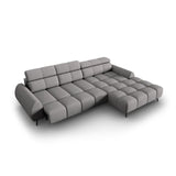 Alyse 5-Sitzer Ecksofa Rechts, elektrisch verstellbar, mit Bezug aus Strukturierter Stoff (Nea 07) in Hellgrau, 295x188 cm – Bild 7