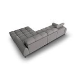 Alyse 5-Sitzer Ecksofa Rechts, elektrisch verstellbar, mit Bezug aus Strukturierter Stoff (Nea 07) in Hellgrau, 295x188 cm – Bild 8