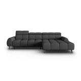 Alyse 5-Sitzer Ecksofa Rechts, elektrisch verstellbar, mit Bezug aus Strukturierter Stoff (Nea 16) in Dunkelgrau, 295x188 cm – Bild 4