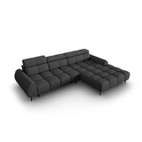 Alyse 5-Sitzer Ecksofa Rechts, elektrisch verstellbar, mit Bezug aus Strukturierter Stoff (Nea 16) in Dunkelgrau, 295x188 cm – Bild 6