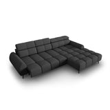 Alyse 5-Sitzer Ecksofa Rechts, elektrisch verstellbar, mit Bezug aus Strukturierter Stoff (Nea 16) in Dunkelgrau, 295x188 cm – Bild 7