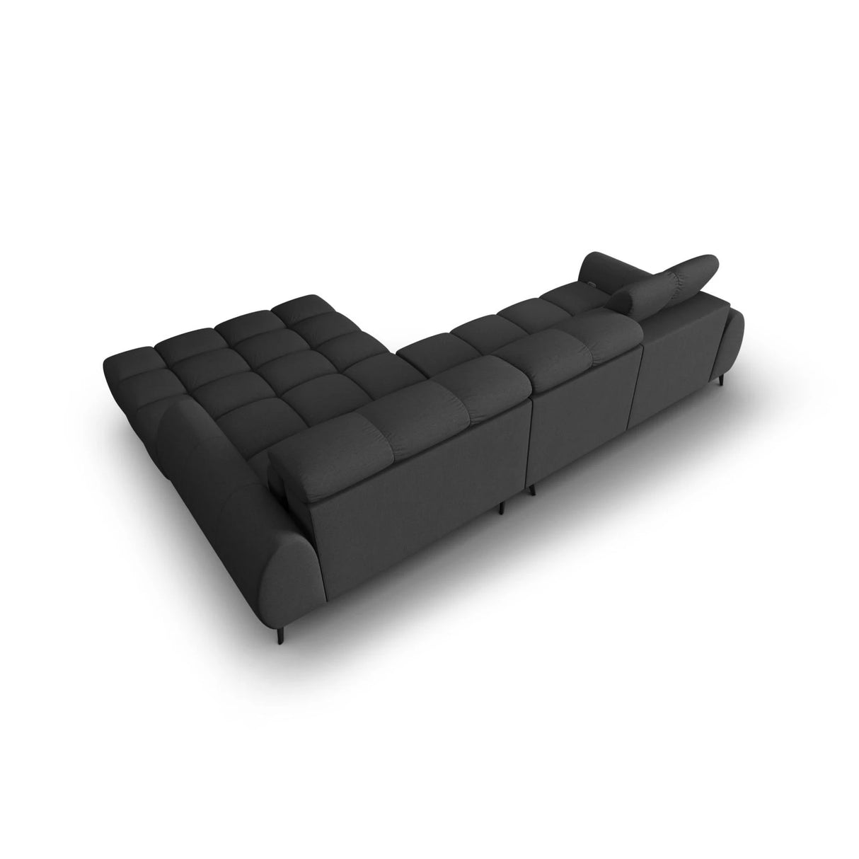 Alyse 5-Sitzer Ecksofa Rechts, elektrisch verstellbar, mit Bezug aus Strukturierter Stoff (Nea 16) in Dunkelgrau, 295x188 cm – Bild 8