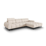 Alyse 5-Sitzer Ecksofa Rechts, elektrisch verstellbar, mit Bezug aus Strukturierter Stoff (Nea 23) in Leichtes Beige, 295x188 cm – Bild 1