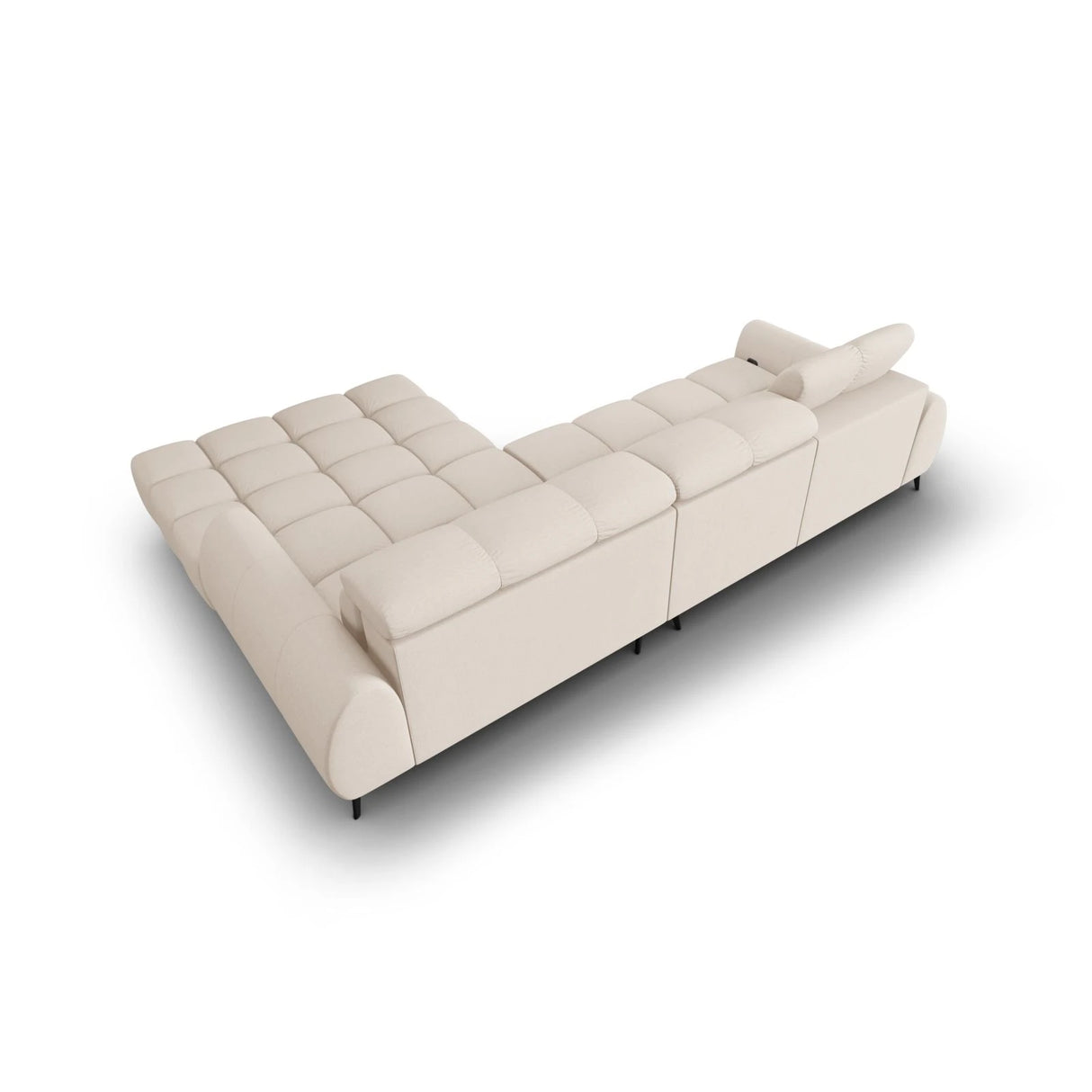 Alyse 5-Sitzer Ecksofa Rechts, elektrisch verstellbar, mit Bezug aus Strukturierter Stoff (Nea 23) in Leichtes Beige, 295x188 cm – Bild 8
