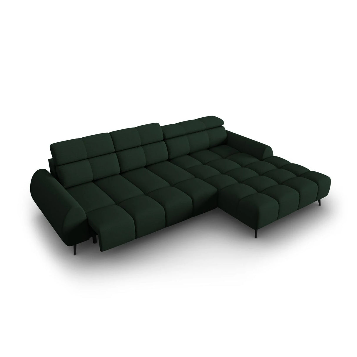 Alyse 5-Sitzer Ecksofa Rechts, elektrisch verstellbar, mit Bezug aus Strukturierter Stoff (Nea 78) in Dark Green, 295x188 cm – Bild 7