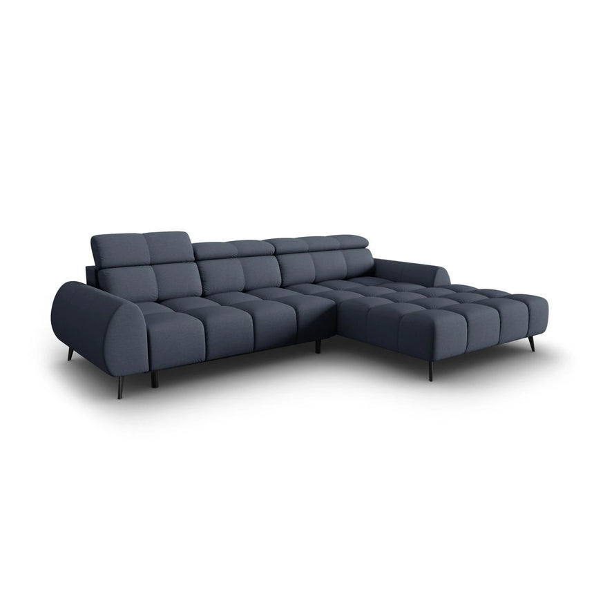 Alyse 5-Sitzer Ecksofa Rechts, elektrisch verstellbar, mit Bezug aus Strukturierter Stoff (Nea 86) in Dunkelblau, 295x188 cm – Bild 1