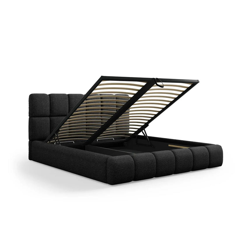 Bellis Bett mit Kopfteil und Stauraum Bezug aus Samt oder Chenille, 200x200 cm - ZEN ZONE Furniture