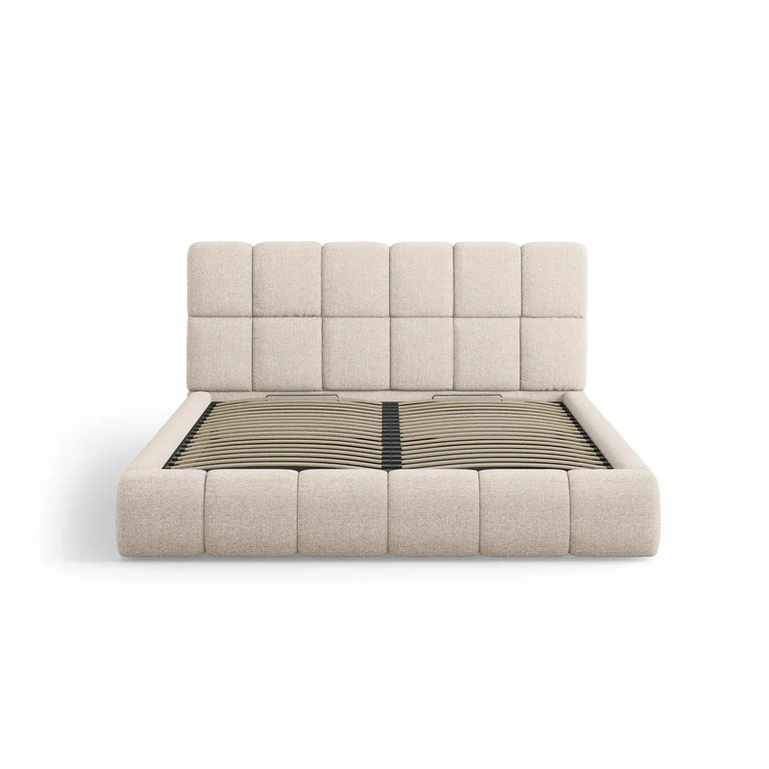 Bellis Bett mit Kopfteil und Stauraum Bezug aus Samt oder Chenille, 140x200 cm - ZEN ZONE Furniture