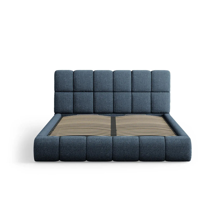 Bellis Bett mit Kopfteil und Stauraum Bezug aus Samt oder Chenille, 200x200 cm - ZEN ZONE Furniture