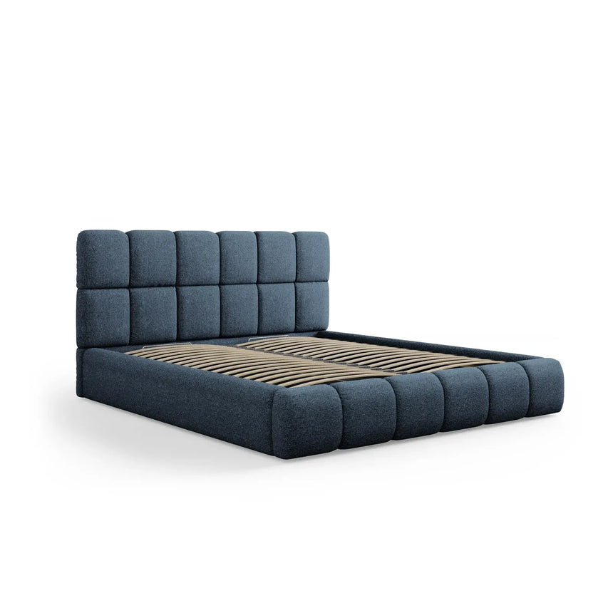 Bellis Bett mit Kopfteil und Stauraum Bezug aus Samt oder Chenille, 200x200 cm - ZEN ZONE Furniture