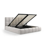Bellis Bett mit Kopfteil und Stauraum Bezug aus Samt oder Chenille, 140x200 cm - ZEN ZONE Furniture