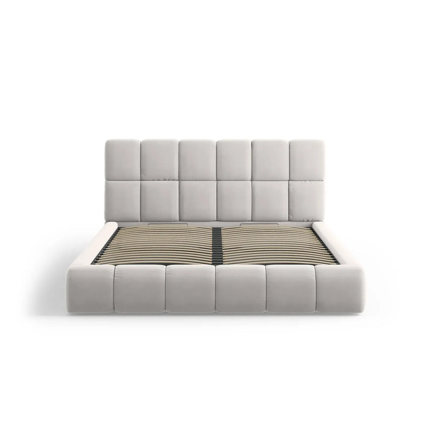 Bellis Bett mit Kopfteil und Stauraum Bezug aus Samt oder Chenille, 200x200 cm - ZEN ZONE Furniture