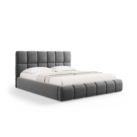 Bellis Bett mit Kopfteil und Stauraum Bezug aus Samt oder Chenille, 180x200 cm - ZEN ZONE Furniture