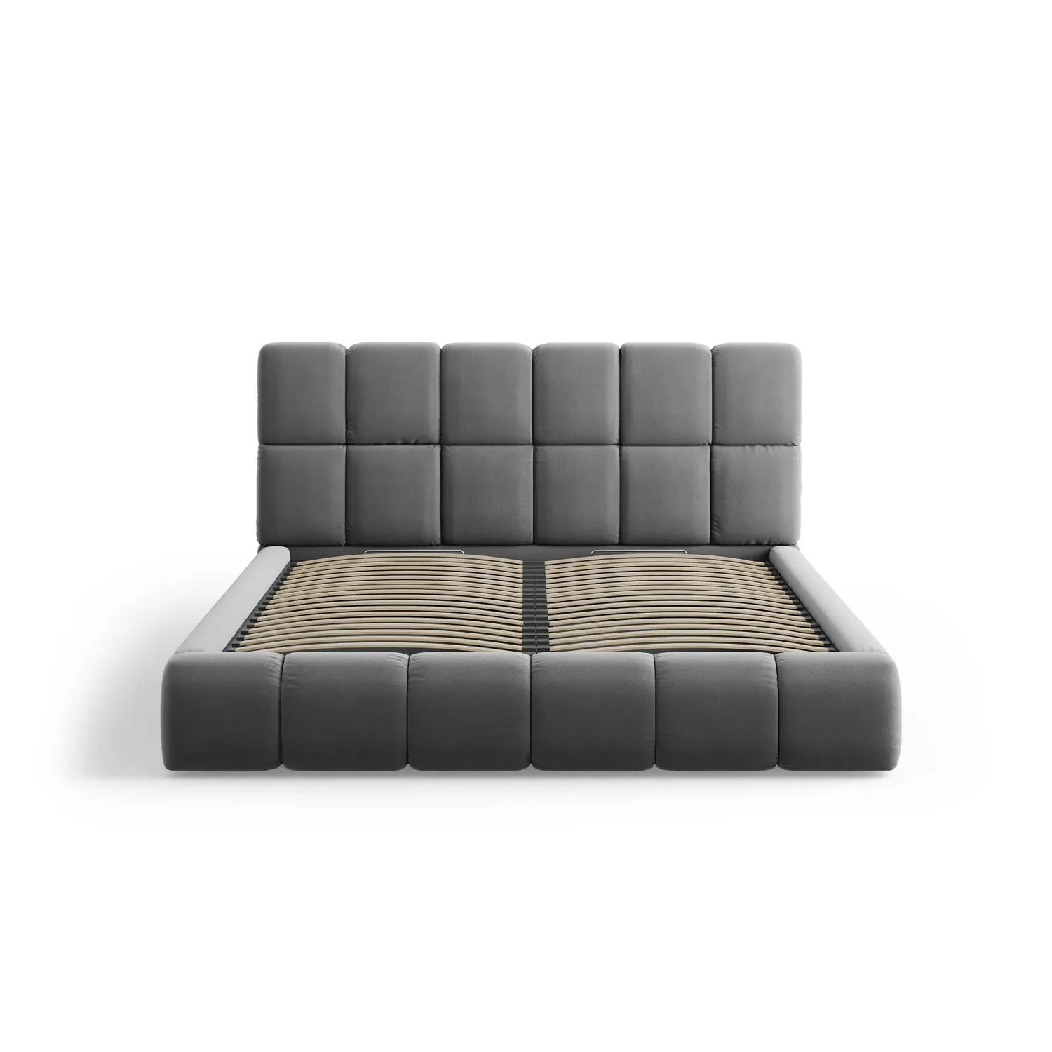 Bellis Bett mit Kopfteil und Stauraum Bezug aus Samt oder Chenille, 160x200 cm - ZEN ZONE Furniture