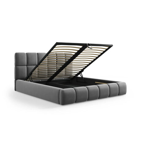 Bellis Bett mit Kopfteil und Stauraum Bezug aus Samt oder Chenille, 180x200 cm - ZEN ZONE Furniture