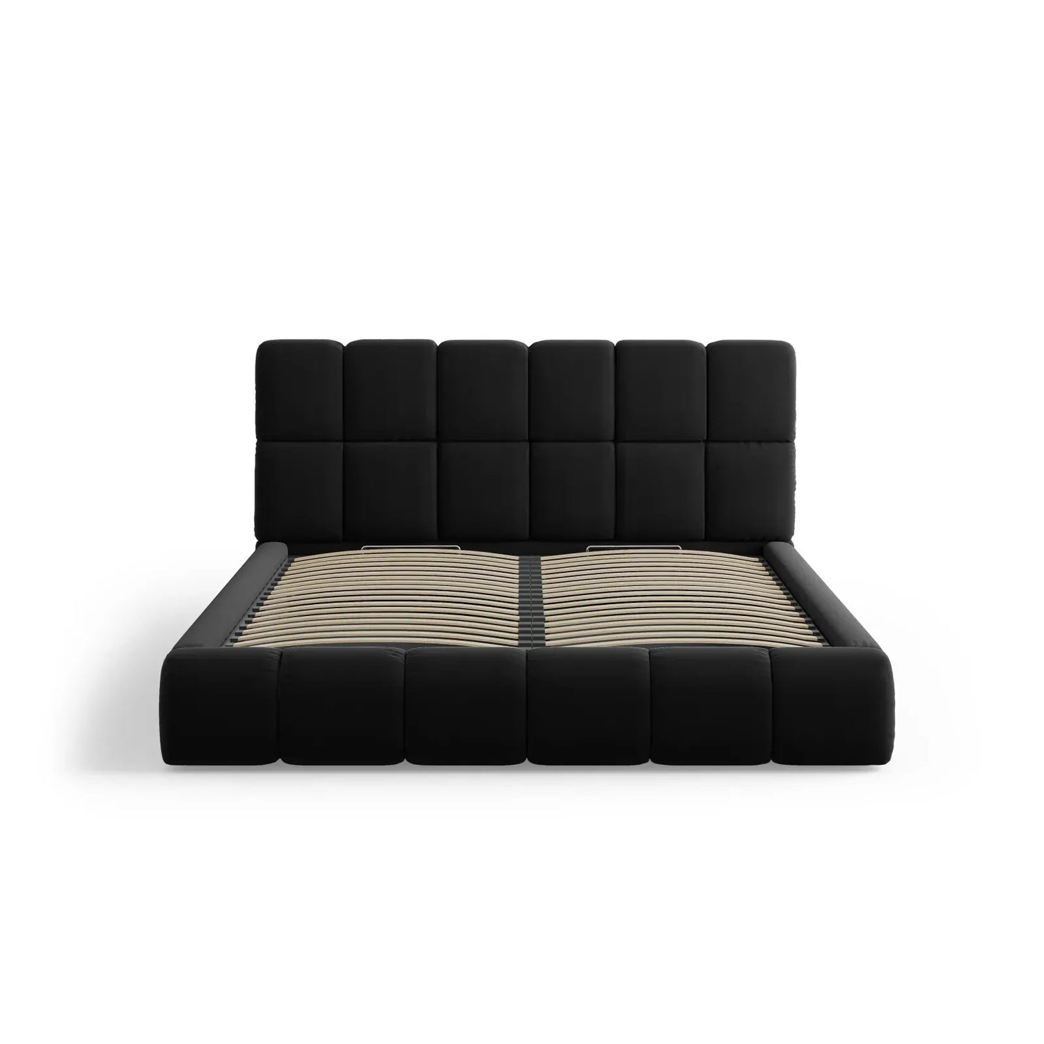 Bellis Bett mit Kopfteil und Stauraum Bezug aus Samt oder Chenille, 180x200 cm - ZEN ZONE Furniture
