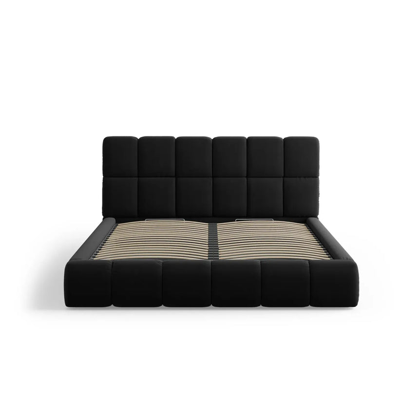 Bellis Bett mit Kopfteil und Stauraum Bezug aus Samt oder Chenille, 200x200 cm - ZEN ZONE Furniture