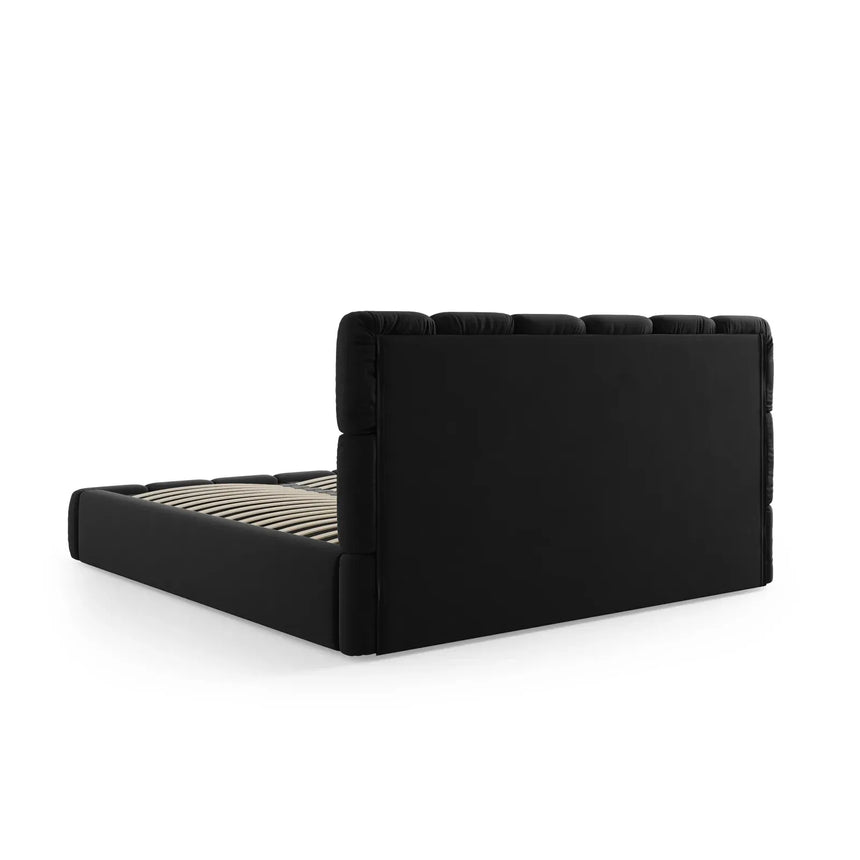 Bellis Bett mit Kopfteil und Stauraum Bezug aus Samt oder Chenille, 200x200 cm - ZEN ZONE Furniture