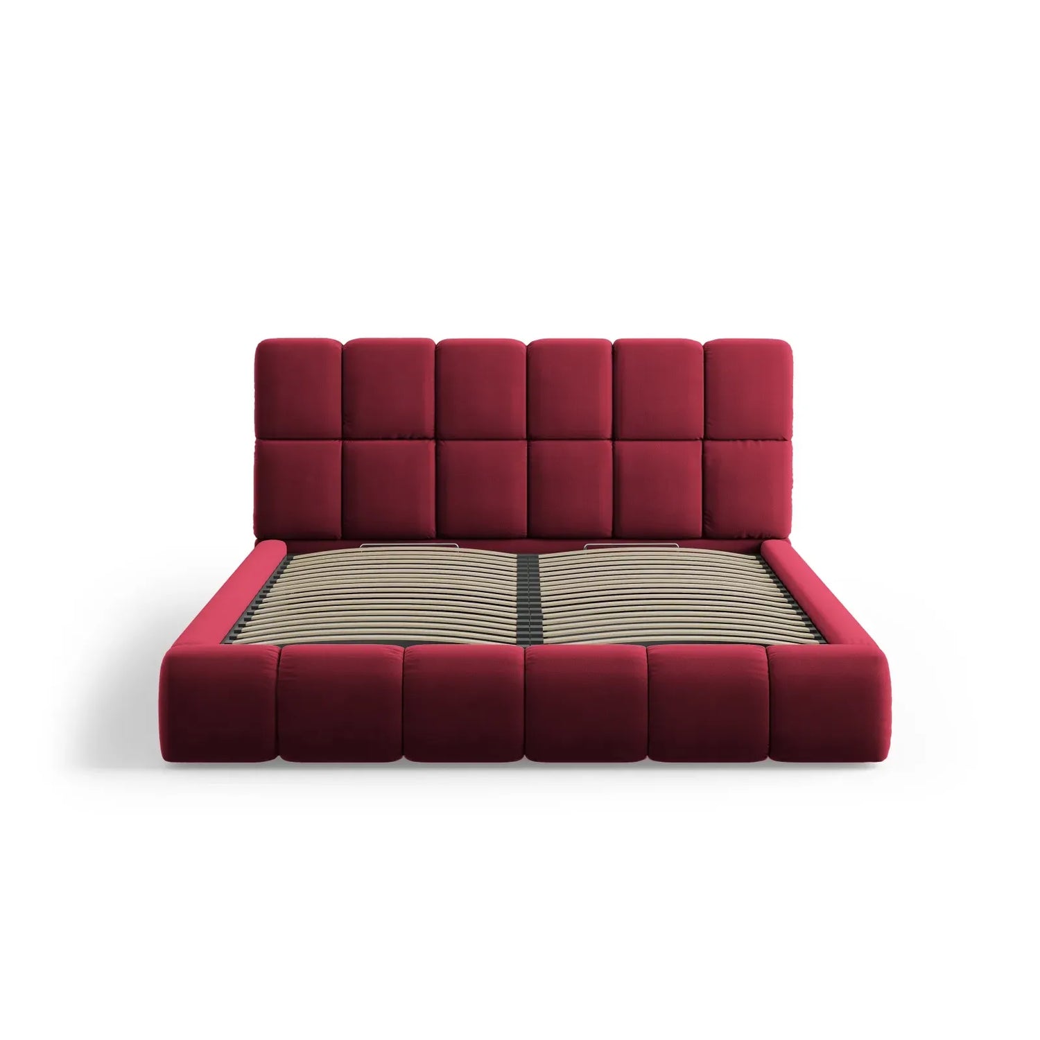 Bellis Bett mit Kopfteil und Stauraum Bezug aus Samt oder Chenille, 140x200 cm - ZEN ZONE Furniture